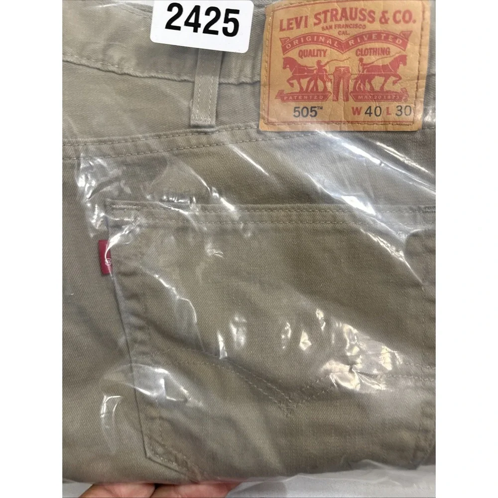 JEANS Levis 505  MENS 40X30 TAN Cotton Blend Stretch Regular Fit Denim Workwear